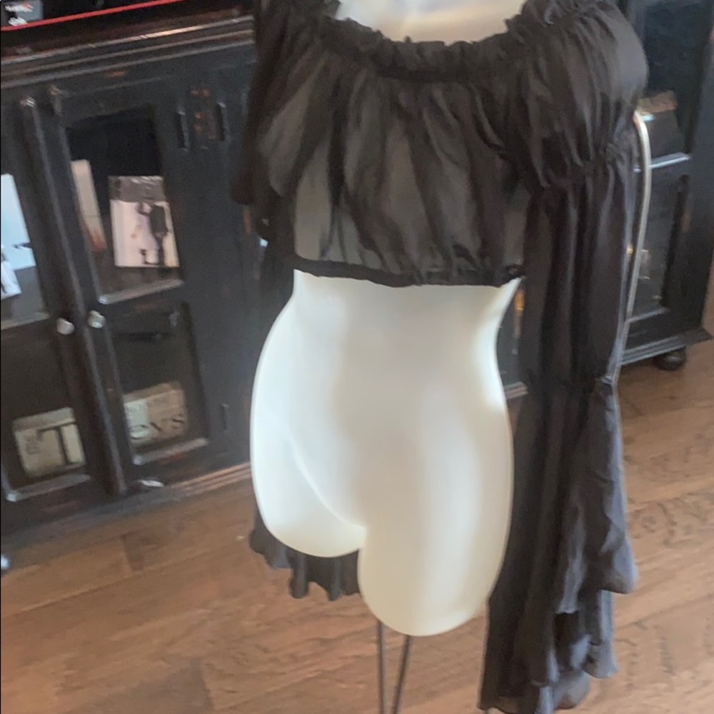 "RESERVED" Dance/ sheer black Top - Picture 2 of 6
